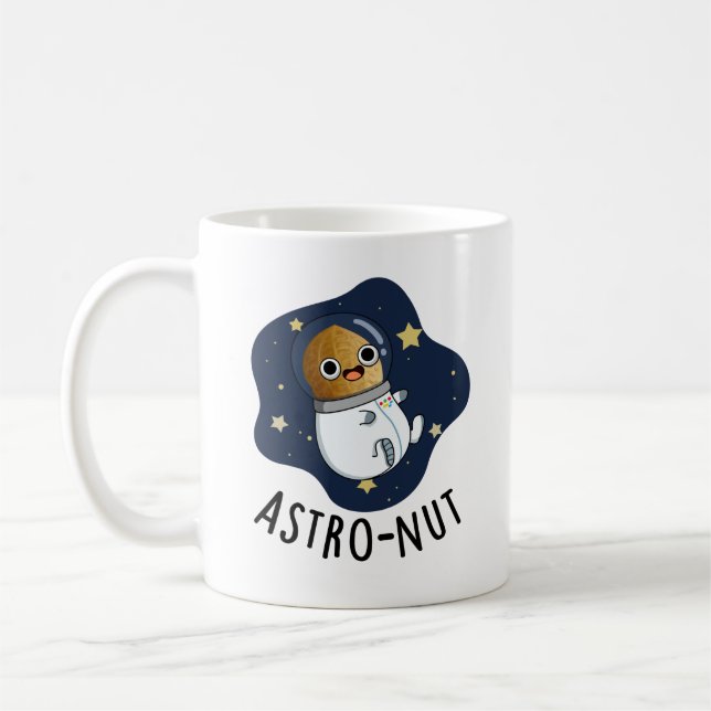 Taza De Café Astro-nut Gracioso Astronauta Nut Pun (Izquierda)