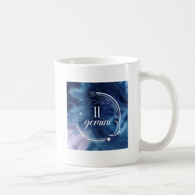 Taza De Café Astrología acuarela - Gemini (Derecha)