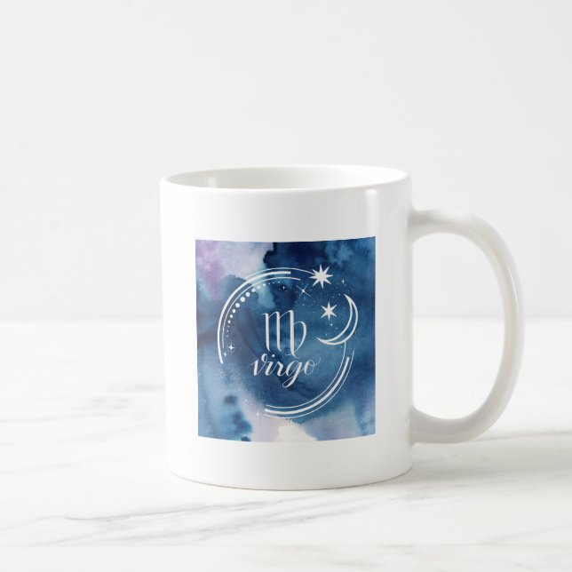 Taza De Café Astrología acuarela - Virgo (Derecha)