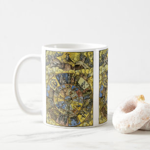 Taza De Café Astrología antigua, rueda zodiacal del Renacimient