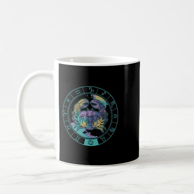 Taza De Café Astrología Cáncer Rótulo Zodiaco Horoscopio (Izquierda)