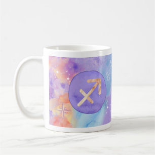 Taza De Café Astrología de color púrpura sagitario zodiac