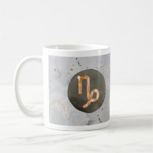 Taza De Café Astrología de la acuarela gris de Capricornio Rótu