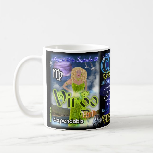 Taza De Café Astrología del cambio de signo del libra del virgo (Izquierda)