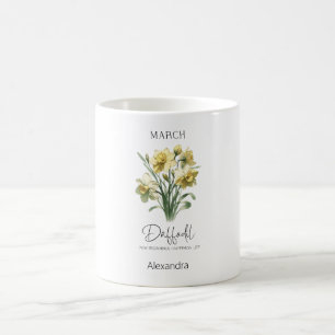Taza De Café Astrología Nacimiento Mes Marzo   Flor Daffodil