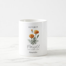 Taza De Café Astrología Nacimiento Mes Octubre | Flor Marigold