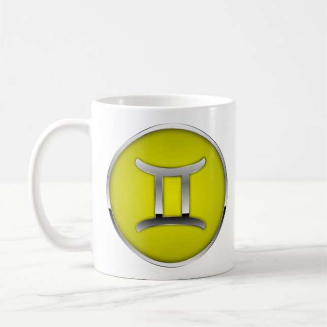 Taza De Café Astrología Rótulo Zodiaco Mug Gemini Aquarius (Izquierda)