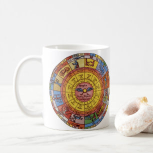 Taza De Café Astrología vintage, rueda zodiaca celeste antigua