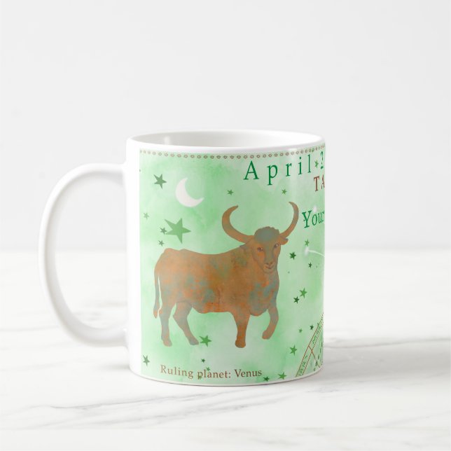 Taza De Café Astrología vintage taurus zodiac (Izquierda)