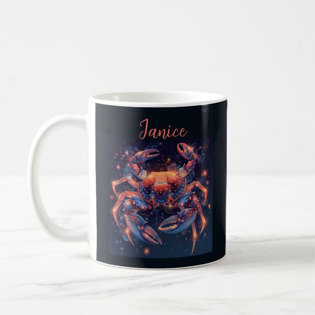 Taza De Café Astrología Zodiaca Cáncer Personalizado Café Mug (Izquierda)