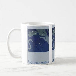 Taza De Café Astrología Zodiaco Vintage Constelación Sagitario