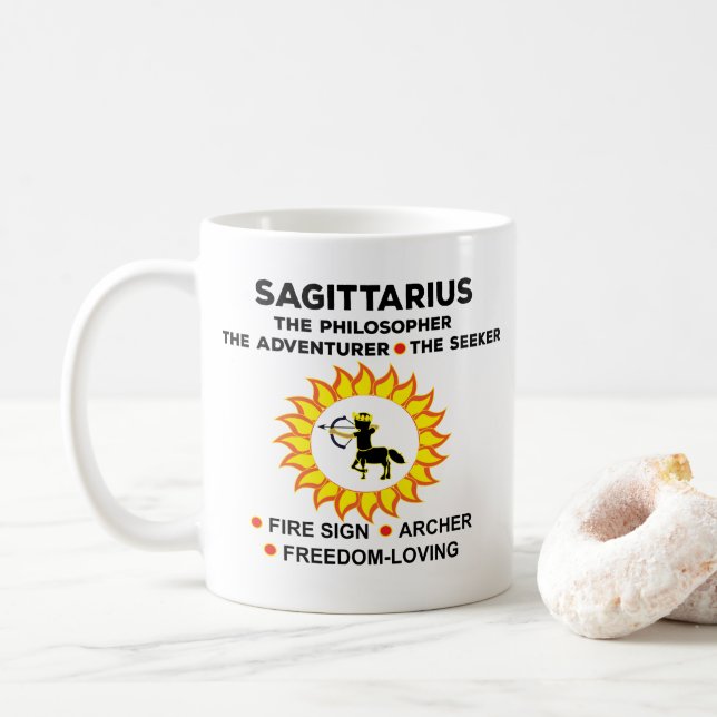 Taza De Café Astrológico Sagittarius Zodiac Archer (Con donut)