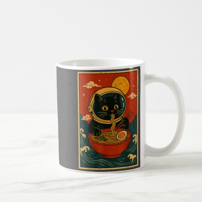 Taza De Café Astronaut Cat Ramen Japanese Graphic Tees Men Wome (Derecha)