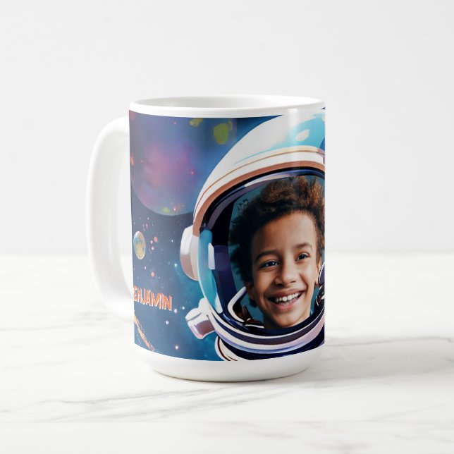 Taza De Café Astronaut Deep Space Sky Planets Photo Gift  (Anverso izquierdo)