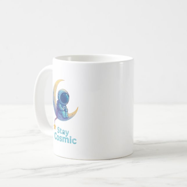Taza De Café Astronaut on Moon Mug – Stay Cosmic Space Gift (Anverso izquierdo)
