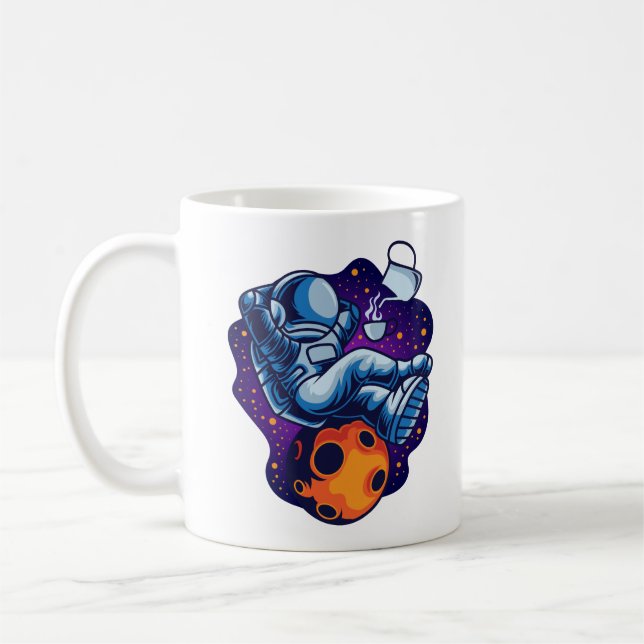 Taza De Café Astronaut Relaxándose Con Café (Izquierda)