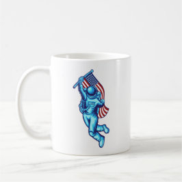 Taza De Café Astronauta con bandera estadounidense