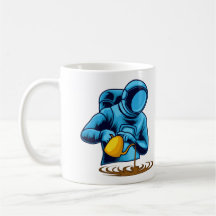 Astronauta Con Barista De Café