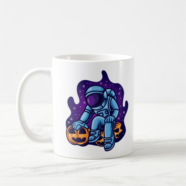 Taza De Café Astronauta Con Calabazas (Izquierda)
