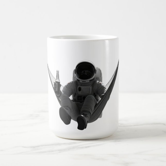 Taza De Café Astronauta con cerveza en hamaca (Centro)