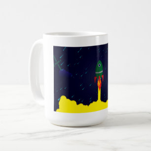 Taza De Café Astronauta de astrología espacial de cohete