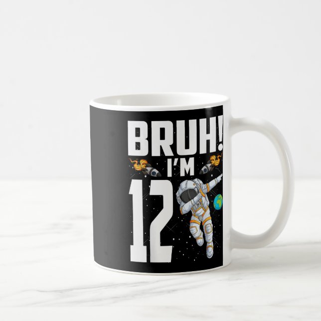 Taza De Café Astronauta de cumpleaños número 12 Bruh (Derecha)