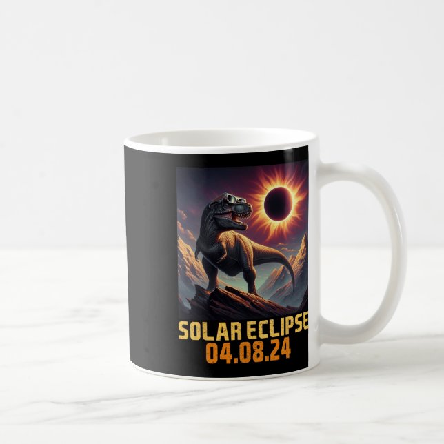 Taza De Café Astronauta de dinosaurios T Rex Eclipse solar tota (Derecha)