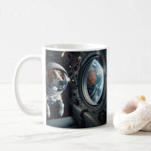 Taza De Café Astronauta de Foxhound estadounidense en el espaci