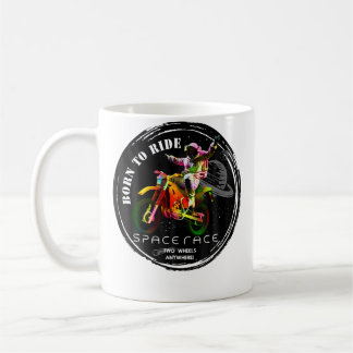 Taza De Café Astronauta de la Carrera Espacial Montando una Mot