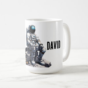 Taza De Café Astronauta de nombre personalizado: 'Necesito más 