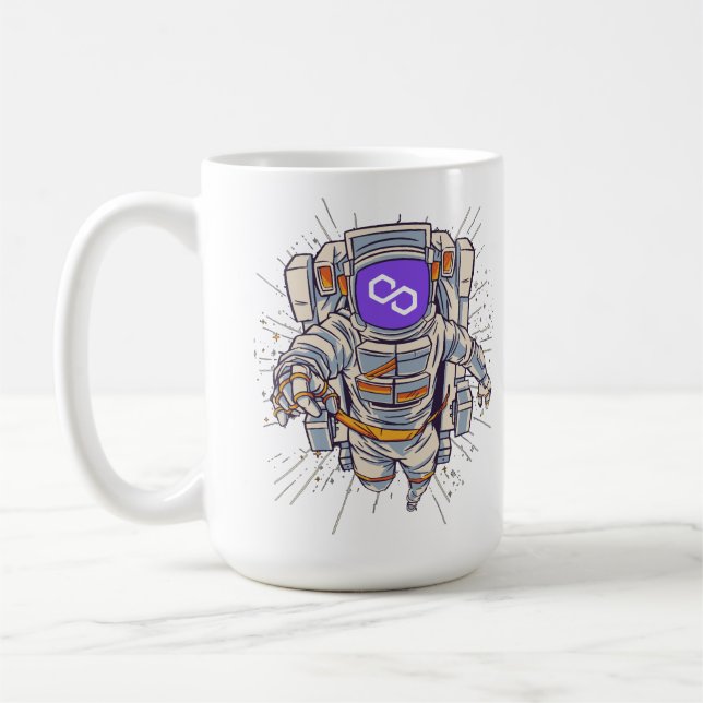 Taza De Café Astronauta de polígono - Cripto mático (Izquierda)