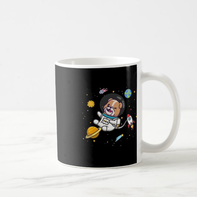 Taza De Café Astronauta del bulldog (Derecha)
