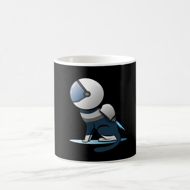 Taza De Café Astronauta del gato espacial volando (Centro)