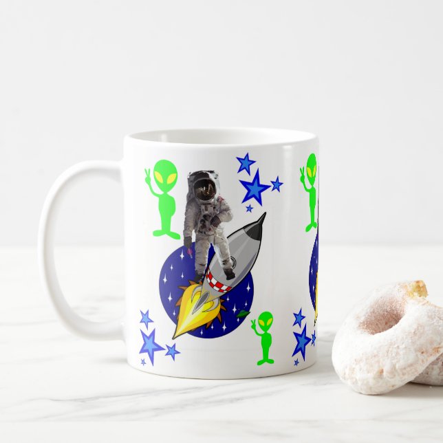 Taza De Café Astronauta espacial Mug (Con donut)