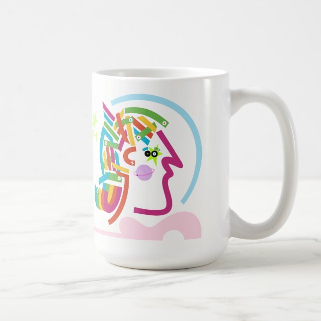 Taza De Café Astronauta espacial Resumen arte moderno Retro Mug (Derecha)