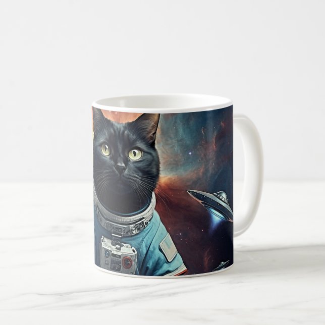 Taza De Café Astronauta gata galáctica (Anverso derecho)