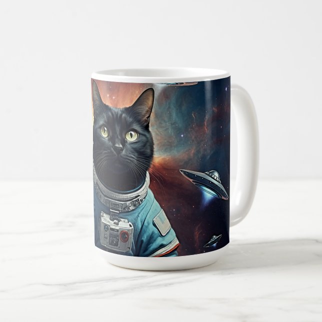 Taza De Café Astronauta gata galáctica (Anverso derecho)