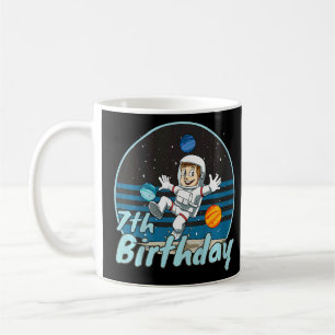 Taza De Café Astronauta infantil 7 Aniversario espacio Niños Fi