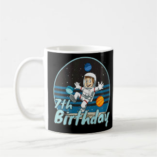 Taza De Café Astronauta infantil 7 Aniversario espacio Niños Fi