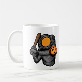 Taza De Café Astronauta jugando béisbol en el espacio