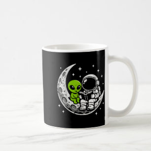 Taza De Café Astronauta leyendo libro alienígena luna espacio