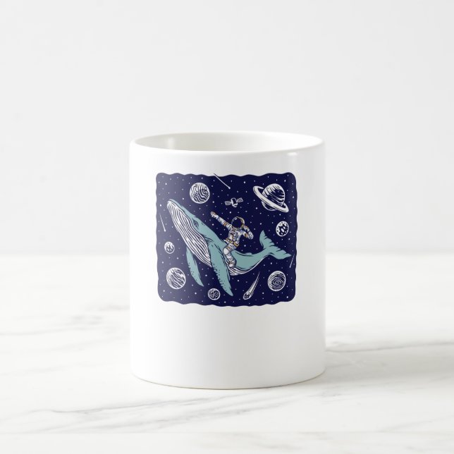 Taza De Café Astronauta montando una ballena (Centro)