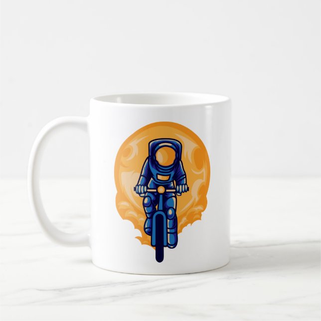 Taza De Café Astronauta montando una bicicleta (Izquierda)