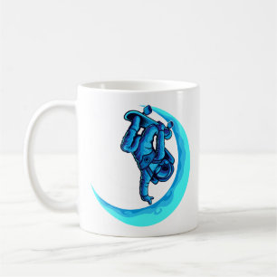 Taza De Café Astronauta Patinando en la Luna