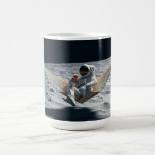 Taza De Café Astronauta relajándose con cerveza en la Luna