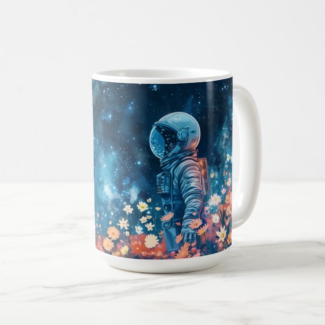 Taza De Café Astronautas explorando el espacio ultraterrestre (Anverso derecho)