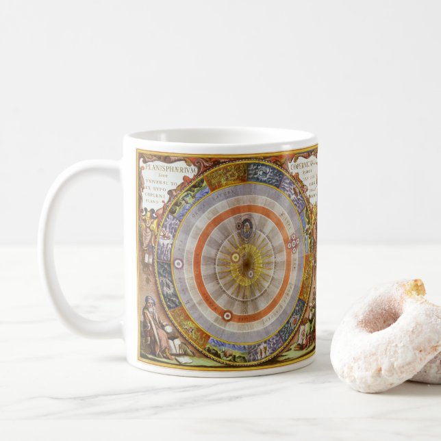 Taza De Café Astronomía de época Planisfera Copernicana Celesti (Con donut)