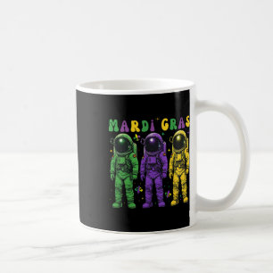 Taza De Café Astronomía del astronauta Mardi Gras Groovy Nueva 