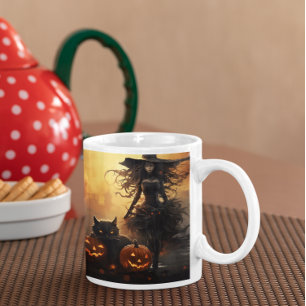 Taza De Café Asustada Bruja Halloween 23 Mug