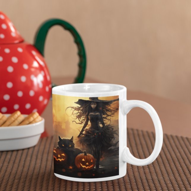 Taza De Café Asustada Bruja Halloween 23 Mug (Scary Halloween Characters version 23 Mug
)